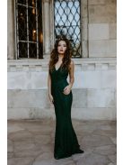 Zöld sellő fazonú csipke ruha