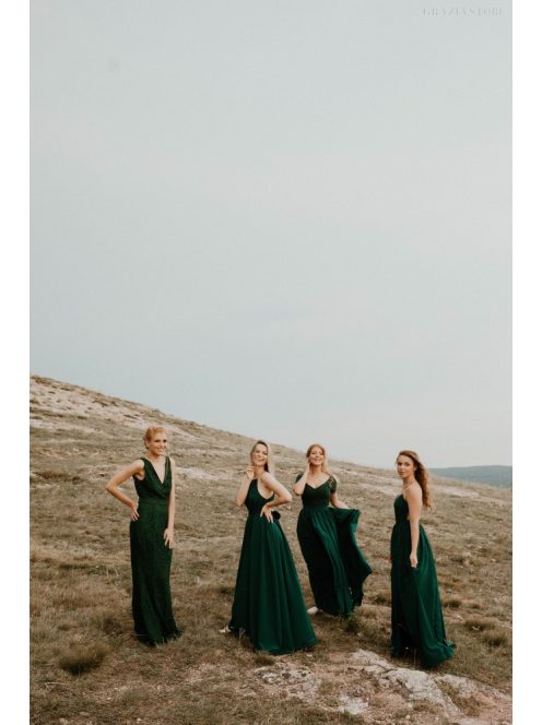 Zöld sellő fazonú csipke ruha