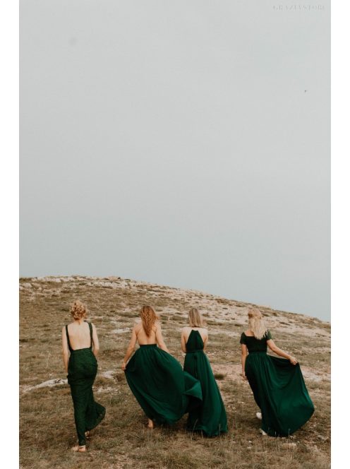 Zöld sellő fazonú csipke ruha