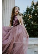 Mályva maxi ruha fel-le csatolható tüllel