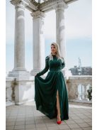 Elegáns, muszlin maxi szoknya sötétzöld színben. Csinos és nőies.
