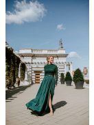 Elegáns, muszlin maxi szoknya sötétzöld színben. Csinos és nőies.
