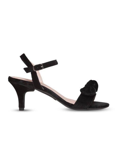 Fekete velúr sarok - Stiletto 7 cm