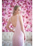 Púder sellő fazonú csipke ruha