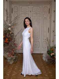 Fehér sellő fazonú csipke ruha