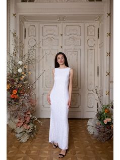 Fehér sellő fazonú csipke ruha