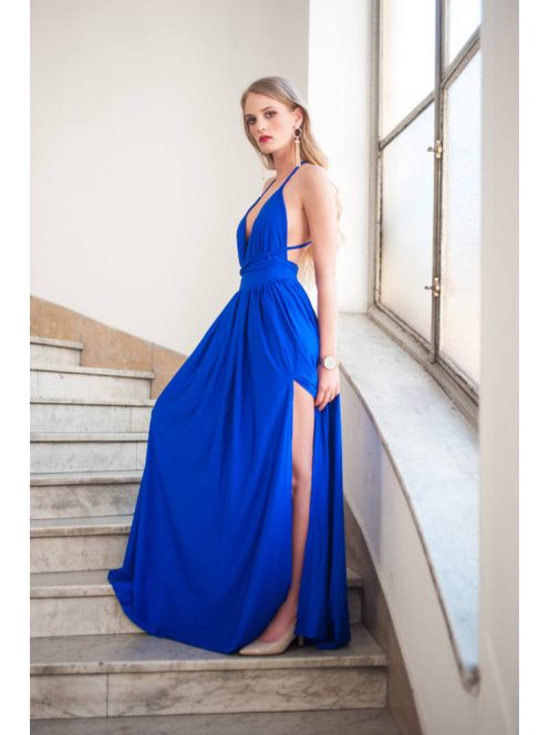 Többféleképpen megköthető, kék body. Nőies, egyedi viselet. 