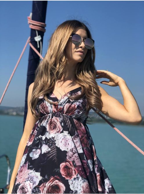 Rózsás pántos maxi ruha