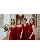 Elegáns bordó muszlin maxi szoknya ünnepélyes szettekhez.