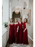Elegáns bordó muszlin maxi szoknya ünnepélyes szettekhez.