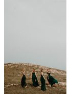 Hátnélküli maxi ruha minden alkalomra, sötétzöld színben.