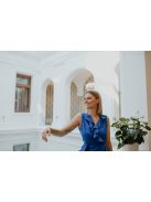 Átlapolós muszlin maxi ruha királykék színben alkalmakra.  