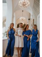 Átlapolós muszlin maxi ruha királykék színben alkalmakra.  