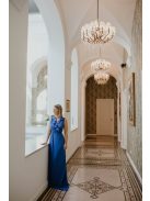 Átlapolós királykék muszlin ruha