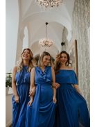 Átlapolós királykék muszlin ruha