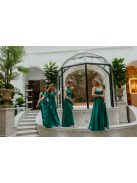 Zöld színű v kivágású ruha