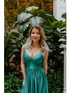 Zöld színű v kivágású ruha