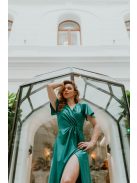 Átlapolós zöld maxi ruha