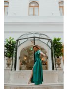 Átlapolós zöld maxi ruha