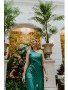 Csavart maxi ruha, méregzöld színben. Esküvőkre, bálokra.