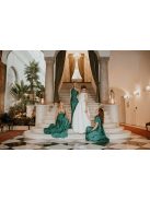 Csavart maxi ruha, méregzöld színben. Esküvőkre, bálokra.