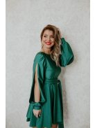 Rövid átlapolós zöld ruha