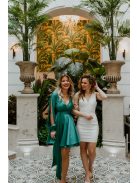 Rövid átlapolós zöld ruha