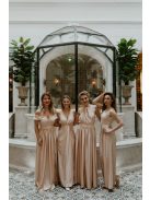 Pezsgő színű maxi ruha