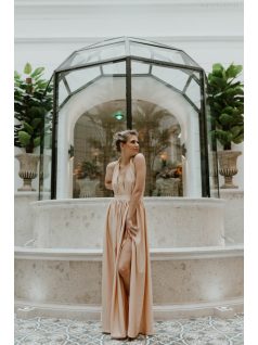 Pezsgő színű sokfélepékken köthető ruha