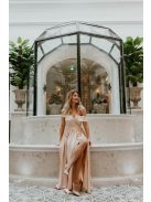 Pezsgő színű szív alakú kivágású ruha