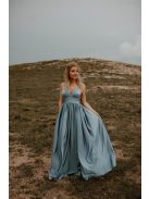 Szürkéskék, hercegnős maxi ruha. Különleges alkalmakra.