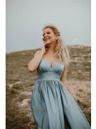 Szürkéskék, hercegnős maxi ruha. Különleges alkalmakra.