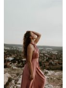 Elöl csavart mályva maxi ruha