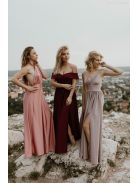 Elöl csavart mályva maxi ruha