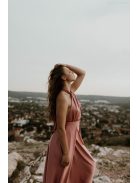 Elöl csavart mályva maxi ruha 