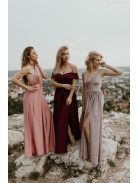 Elöl csavart mályva maxi ruha 