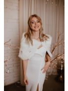 Ekrü színű szív kivágású ruha