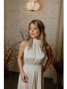 Ekrü színű menyasszonyi ruha. Szatén anyagú one-size maxi.