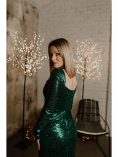 Zöld csillogó maxiruha