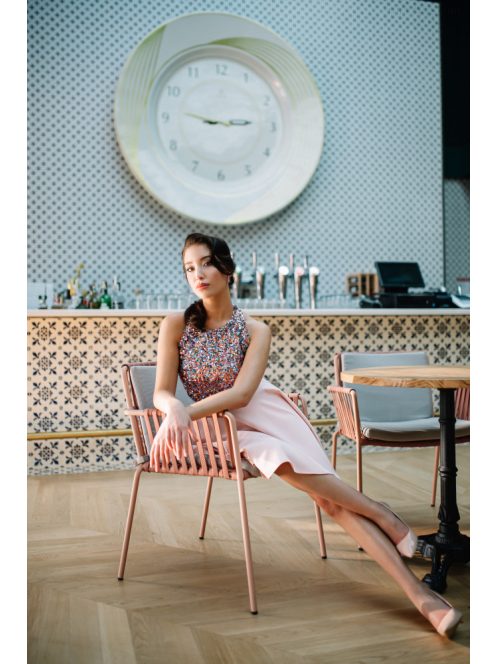 Rózsaszín mini ruha, csillámos felsőrésszel. Egyedi darab. 