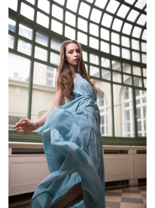 One-size muszlin maxi ruha –világoskék