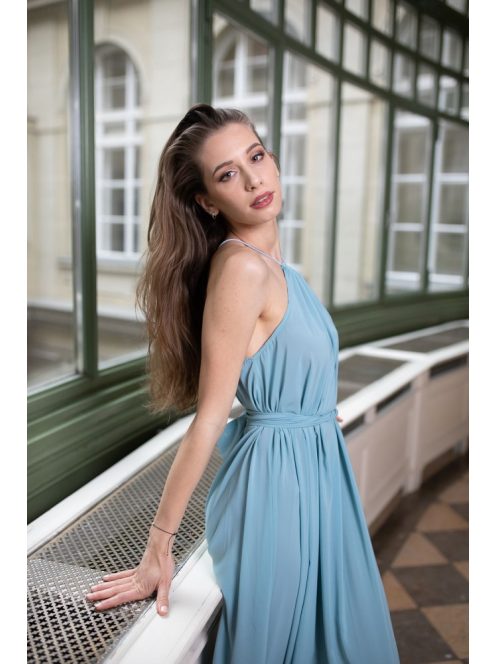 One-size muszlin maxi ruha –világoskék