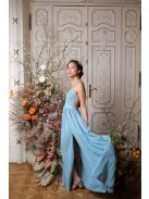 Hátnélküli muszlin ruha – világoskék