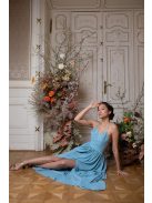 Hátnélküli muszlin ruha – világoskék