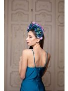 Kámzsás nyakú maxi ruha – petrolkék