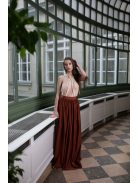 Rozsdabarna - nude maxi ruha elől csavart megoldással. 