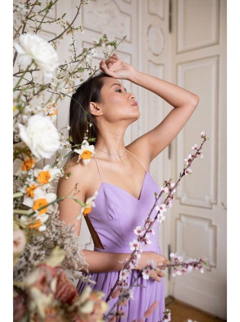 Hátnélküli maxi ruha minden alkalomra, orgona. 