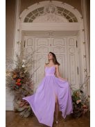 Hátnélküli muszlin ruha – orgona