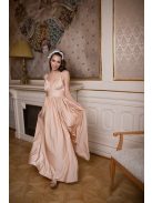 V-kivágású maxi ruha – pezsgő
