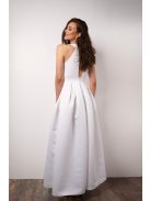 Csepp alakban kivágott maxi ruha – fehér